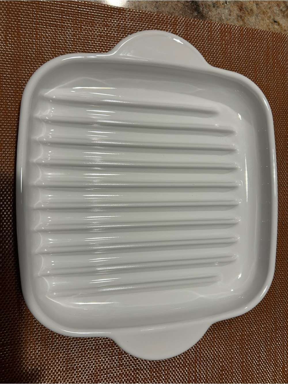 Corningware #MR-3-RACK Ridged Browning Roasting Pyroceram French White 9”x9” New